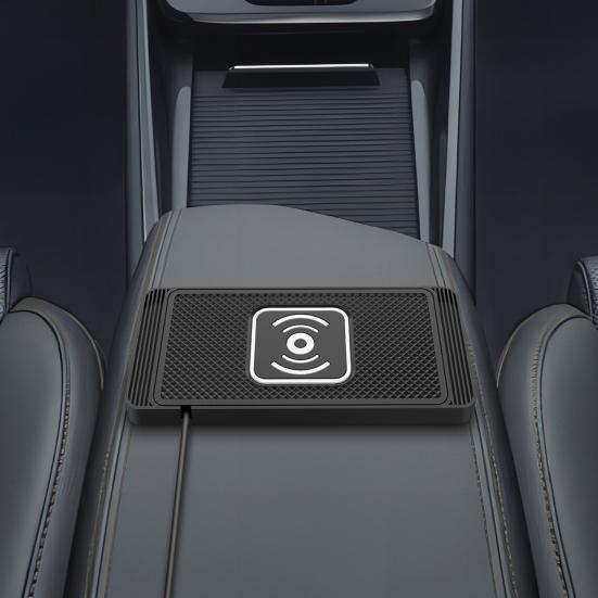 Беспроводная автомобильная зарядная площадка 15 Вт Быстрая зарядка Стабильная Нескользящая Силиконовая площадка для зарядки телефона Площадка для зарядки на неровной дороге для телефонов Автомобильные аксессуары