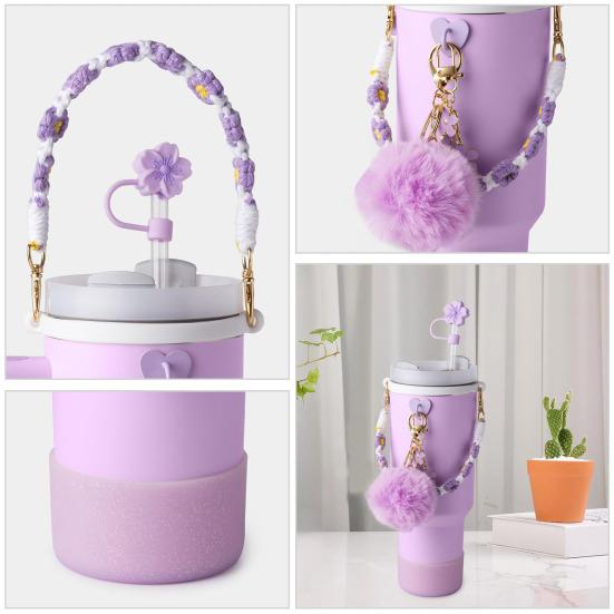 Набор из 7 принадлежностей для стаканов объемом 30/40 унций, силиконовая ручка, ремешок, соломинка для обуви