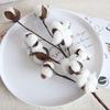 Natural Cotton Artificial Plants Flower Branches Wedding Festivals Parties Flower Garlands Vases Home Dining Tables Decorations