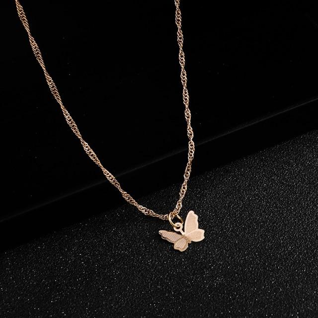 Серебряное блестящее ожерелье в виде бабочки, женское изысканное двухслойное ожерелье с подвеской на ключицу, ювелирные изделия для свадебной вечеринки, подарки