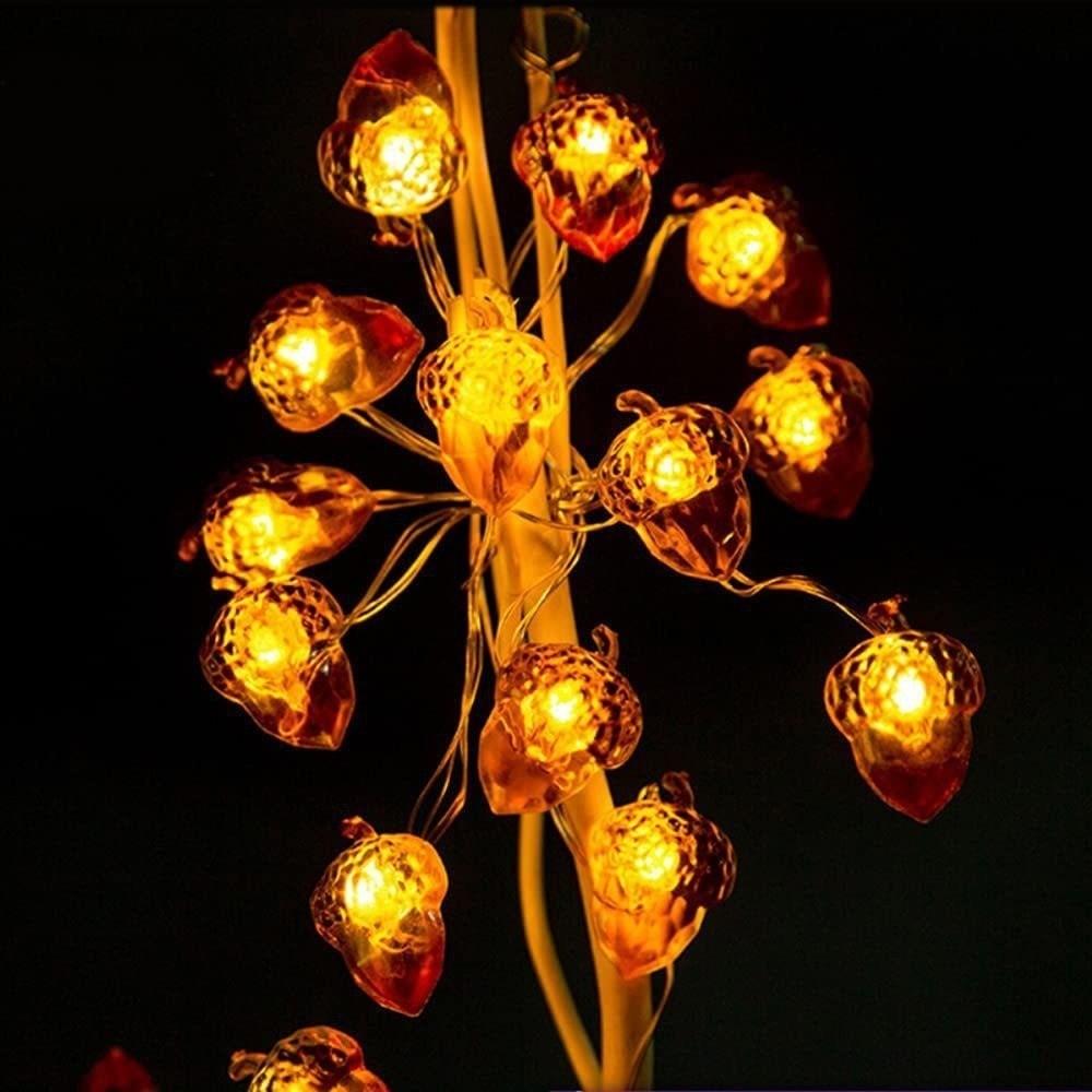 Thanksgiving Decorations Acorn Copper Wire String Lights Battery Powered Hanging Lamp