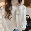 Knitwear Spring Autumn New Thin Loose Lace Patchwork Lazy Style Gentle Top Base Layer Knitwear Long Sleeve