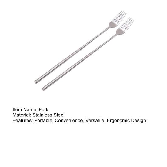 Набор из 2 телескопических вилок из нержавеющей стали, регулируемая выдвижная вилка длиной от 8,7 до 25,6 дюймов, выдвижная длинная ручка, вилка для барбекю и фруктов