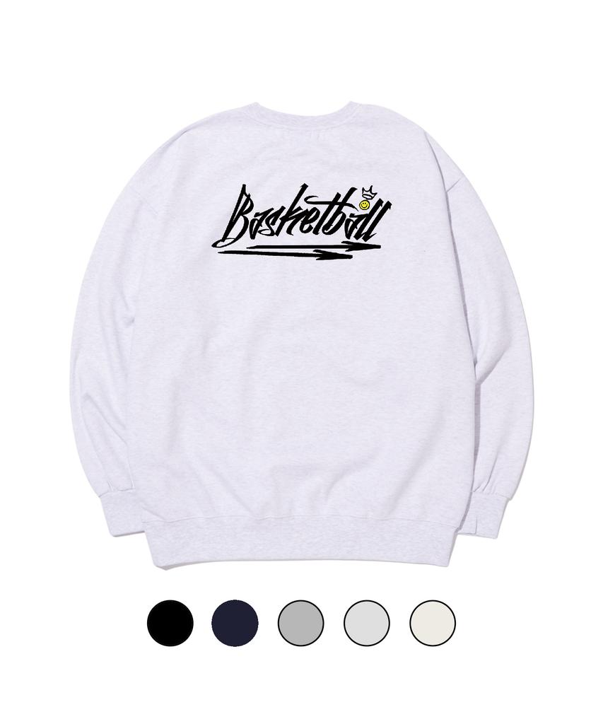 CREAM SODA LAB Basketball Arc Big Logo Sweatshirt Light Grey