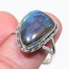 Ювелирное кольцо из твердого серебра 925 пробы с натуральным лабрадоритом ручной работы S.9.5 O5Q99
