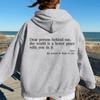 Women'S Shoulder Sleeves Fleece Sweater Plain Letter Print Kangaroo Pocket Drawstring Print Hooded Bag Back Collar