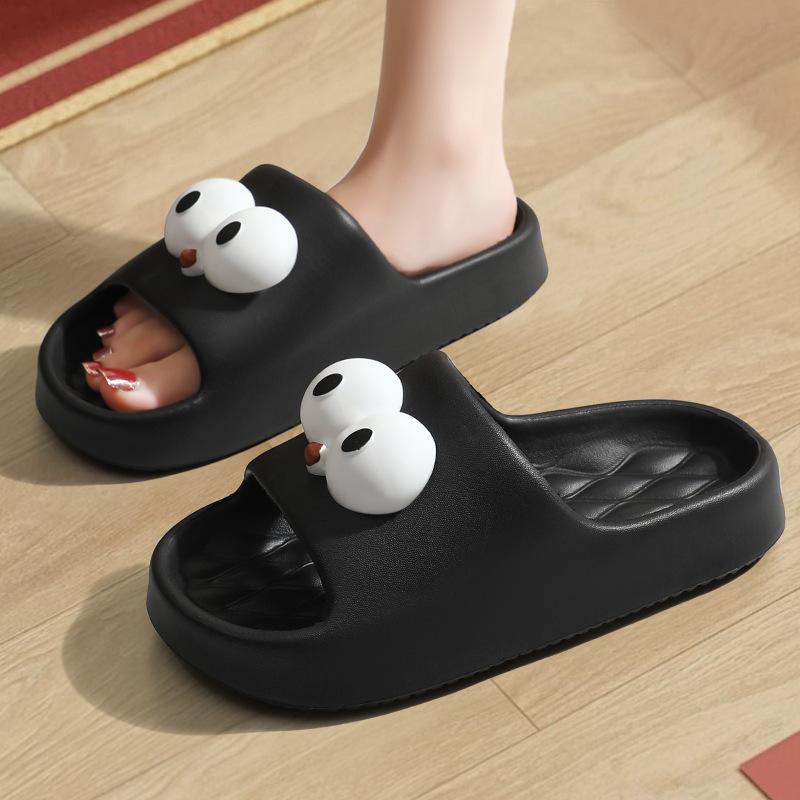 Модные тапочки для женщин с улыбкой, износостойкие домашние тапочки, легкие тапочки с мягкой подошвой для ванной комнаты, новые летние милые мультяшные тапочки на толстой подошве