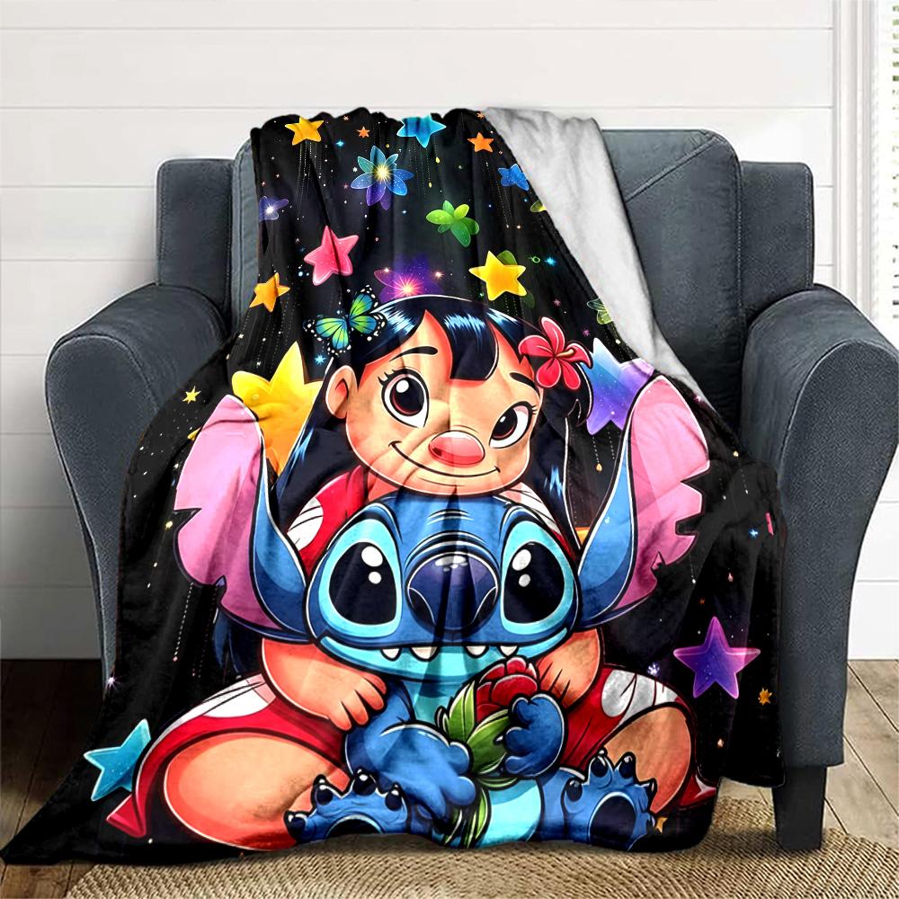 1pc S-Stitch14 Blanket, Gift, for Men and Women, Soft Blanket, Good for Sofa Bed Couch Travel, Lightweight Flannel Blanket
