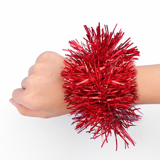 1 пара мишурных браслетов, красочная эластичная лента, универсальный размер для взрослых и детей, реквизит для детского сада, танцевального выступления, День защиты детей, спортивная группа поддержки