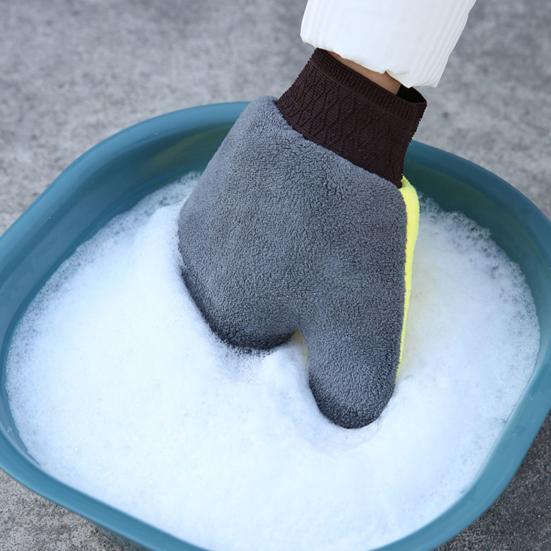 1 шт., рукавица для мытья автомобиля с большим пальцем, коралловый флис, двусторонний впитывающий материал без царапин, автоочистка