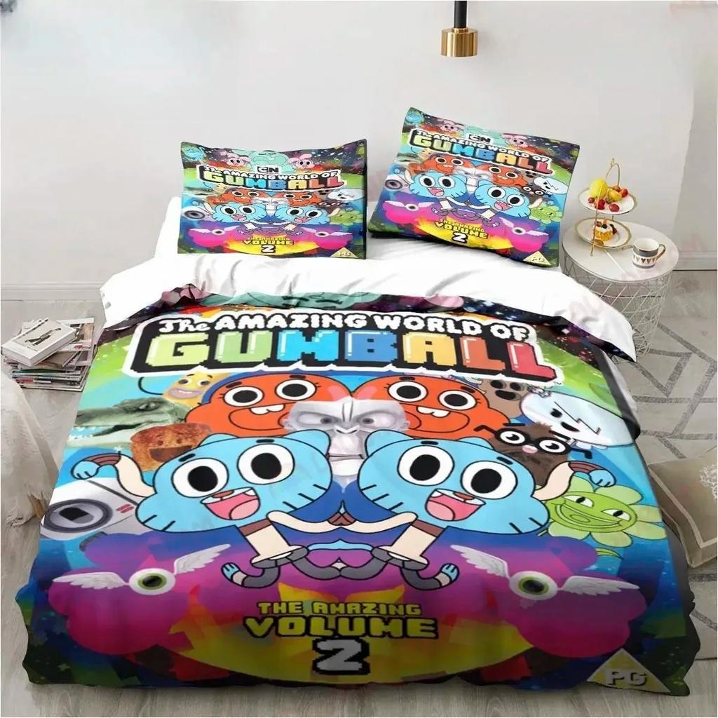 Cartoon Duvet Cover Pillowcase The A-Amazing World Bedding Set Gumballs Adult Boy Girl Children Gift Single Double Size