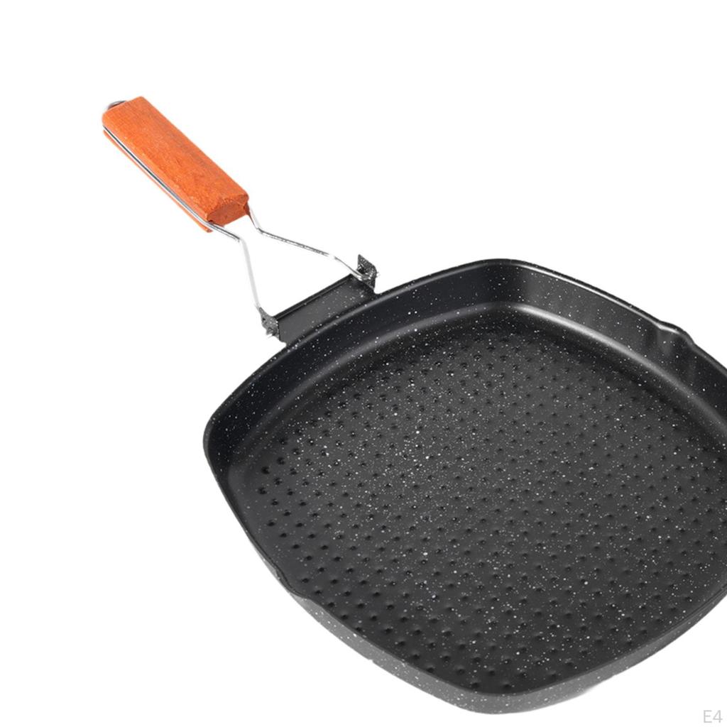 Сковорода для стейков Посуда Утолщенная Легкая С антипригарным покрытием Складная ручка для кухни