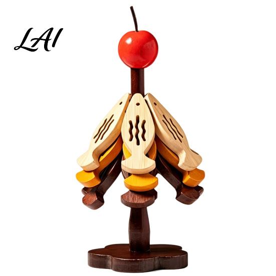 Kitchen Accessories Gift Bamboo Trivets with Storage Rack Heat Resistant Hot Table Protector Pads Decorative Wooden Coaster for Dining Countertop