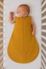 Muslin rounded sleeping bag for children M 6-12 months summer TOG 1.0 - mustard