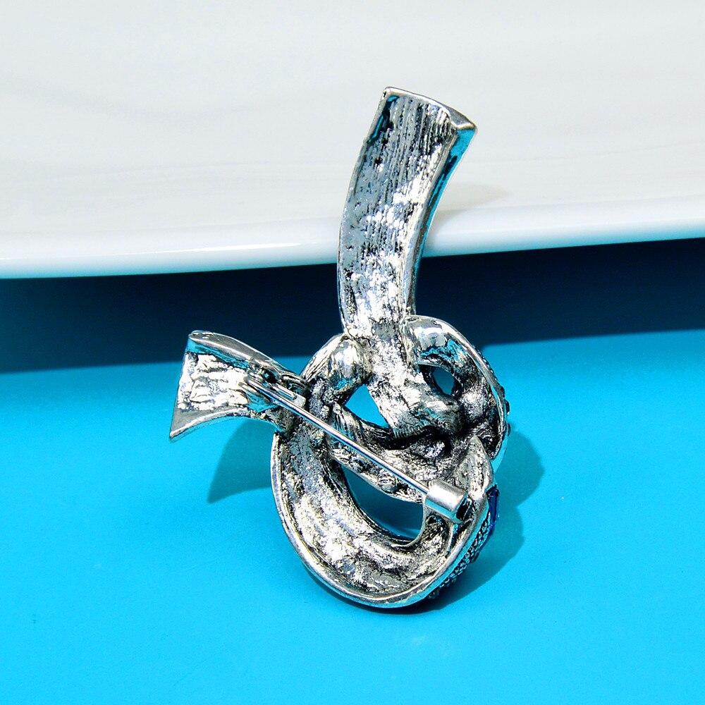 Blucome Броши на ленте синего цвета со стразами для женщин, модные винтажные украшения, аксессуары для пальто, высокое качество, новинка 2023 года