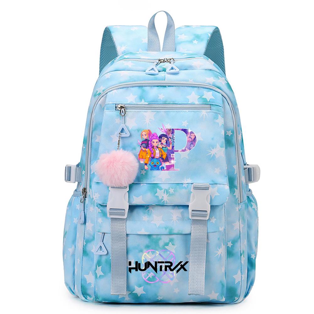 Cartoon 26 English Letters Backpack Large Capacity Bookbag Laptop Unisex Student Boy Girl School Bag Large Capacity Travel Outdoor Bag Gift
