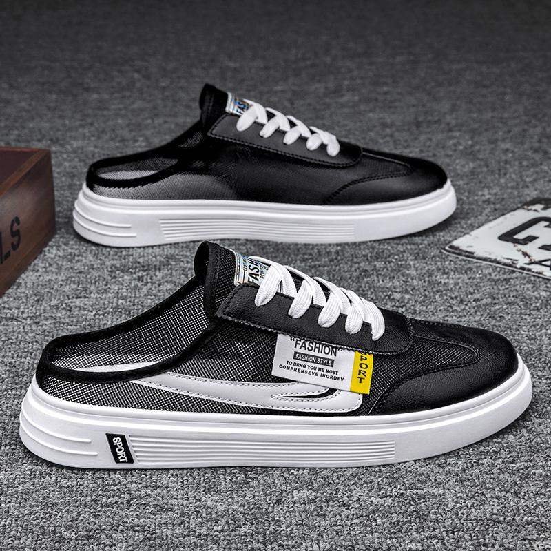 Fashion Summer Mesh Man Slippers Comfortable Soft Cheap Casual Beach Shoes For Men Lightweight Loafers Outdoor Flat Slip-on Men Sandals