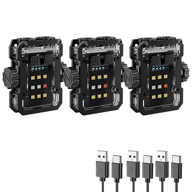 Многофункциональный портативный мини-светодиодный фонарик, перезаряжаемый Type-c, 6 режимов освещения, фонарь, спиннер для пальцев, уличная аварийная лампа