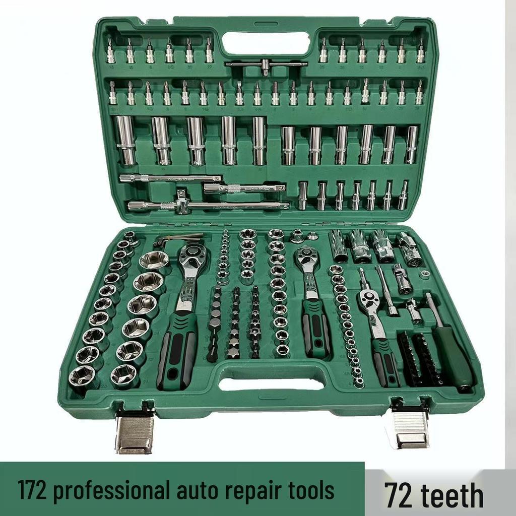 Набор инструментов для ремонта автомобиля из 150 предметов: Торцевые ключи и комбинированные инструменты