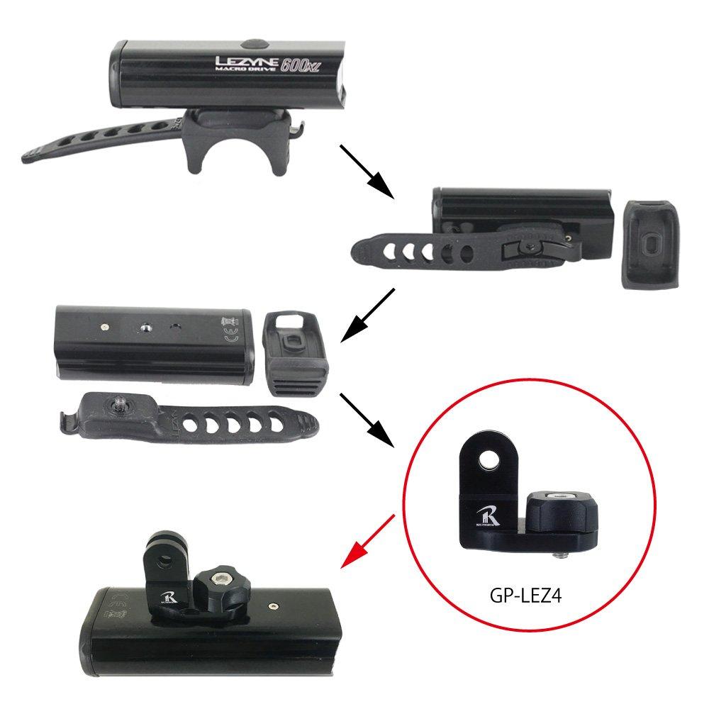 LecMount Double Base 1 + Light Adapter Set for LEZYNE (400-Double-GP1 + GP-LEZ4 X 1) [DGP1+LEZ4]