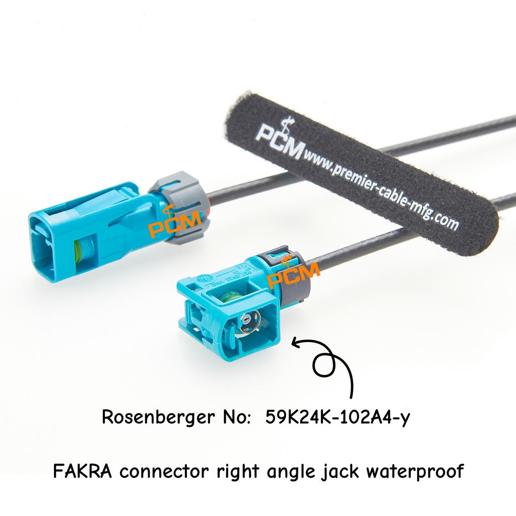 Straight Right Angle Fakra Z Code Female to Female Waterproof Car Stereo Camera Extension Cable Rosenberger Connectors