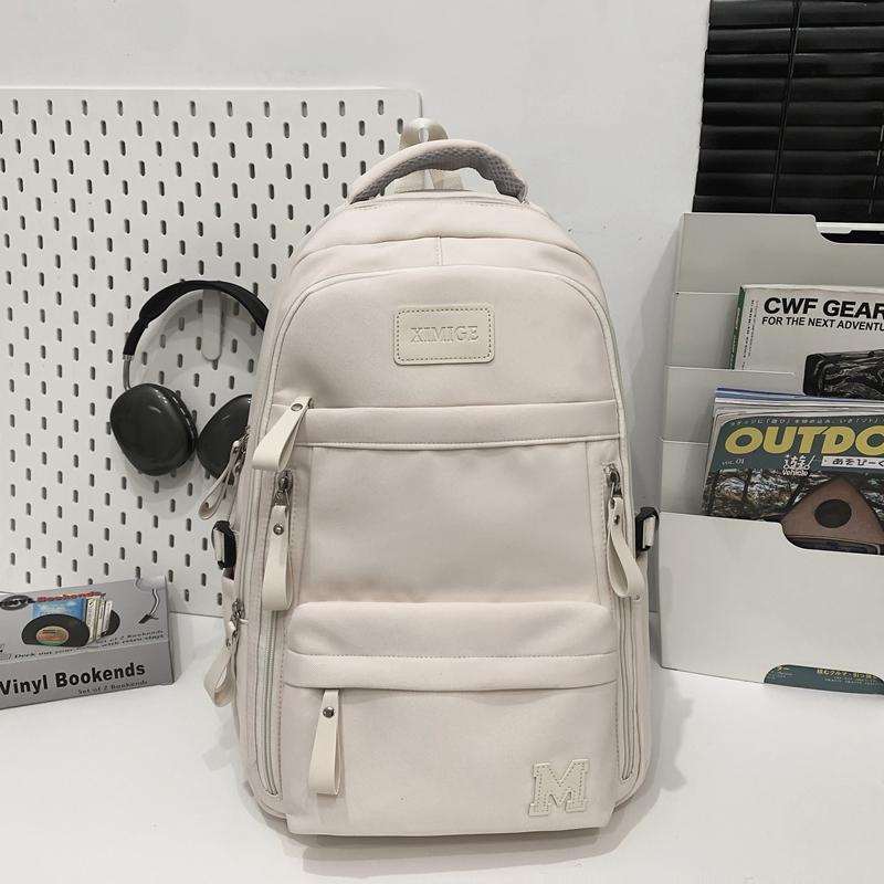 Однотонный школьный рюкзак для студента, женский рюкзак большой емкости, мужской рюкзак