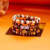3Pcs Halloween Beaded Bracelet Set for Women Vintage Gothic Spider Ghost Pumpkin Skeleton Pendant Bangle Jewelry Gift