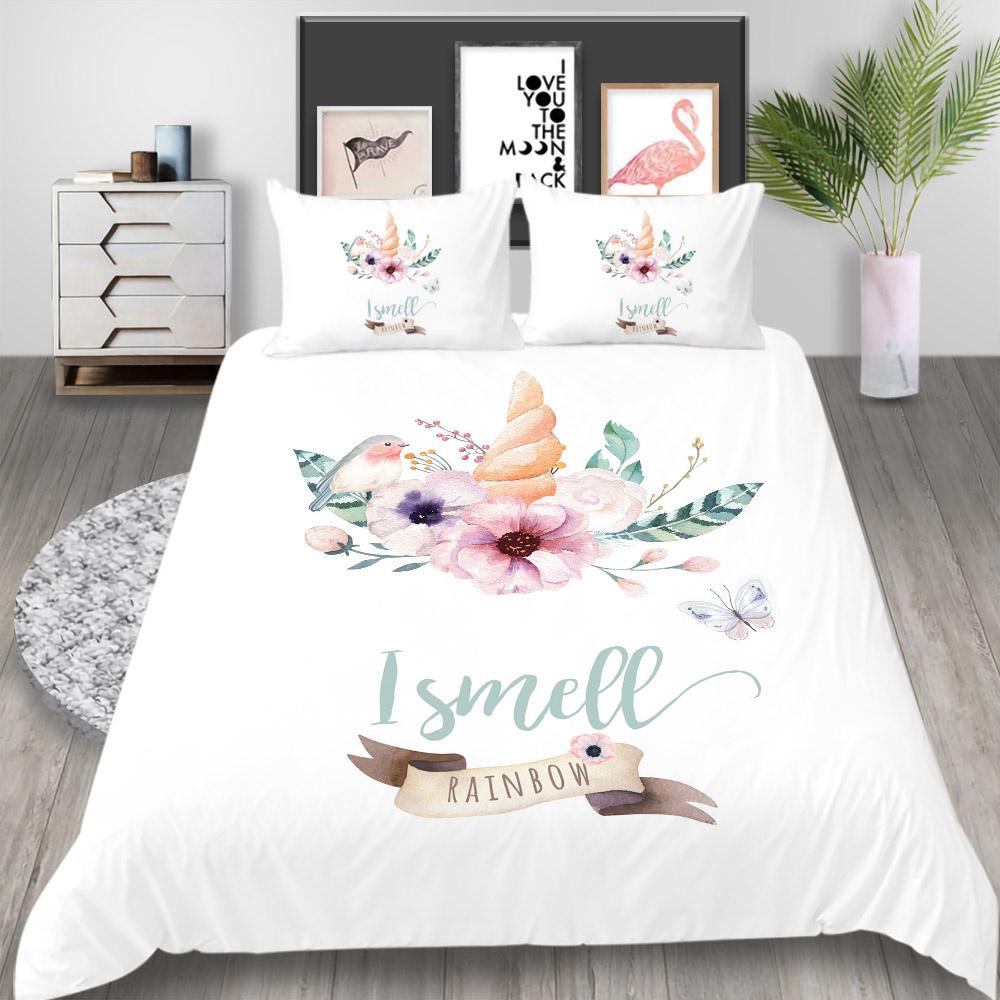 2023 Новый стиль, комплект постельного белья с узором единорога, мягкий домашний текстиль, постельное белье, костюм с наволочкой, пододеяльники для мальчиков и мужчин, одеяла для девочек, костюм