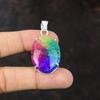 Rainbow Solar Quartz Druzy Pendant 925 Sterling Silver Pendant Handmade Antique Jewelry Real Gemstone Pendant Gift For Her Wonderful Jewelry