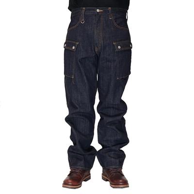 Kojima Jeans 13 унций Широкие джинсы карго Сделано в одном Мужские брюки, Япония, Стирка, RNB-1127W-Индиго-32