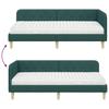 Corner Bed Frame Dark Green 90 x 190 cm Fabric