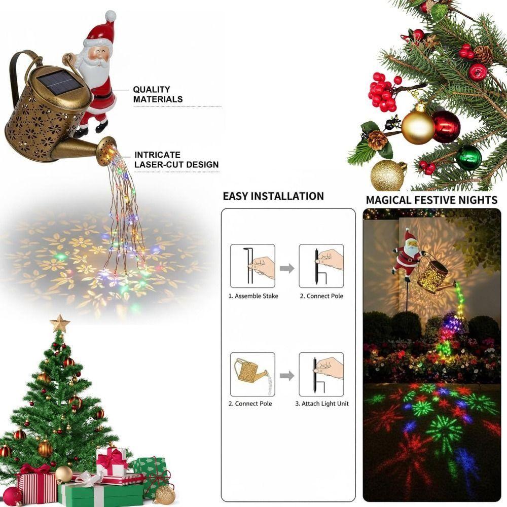 Solar Powered Santa Garden Stake Light Christmas Garden Light Garden Pathway Decor