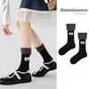 Женские осенне-зимние новые носки с надписью в стиле преппи, имитирующие двойные гольфы