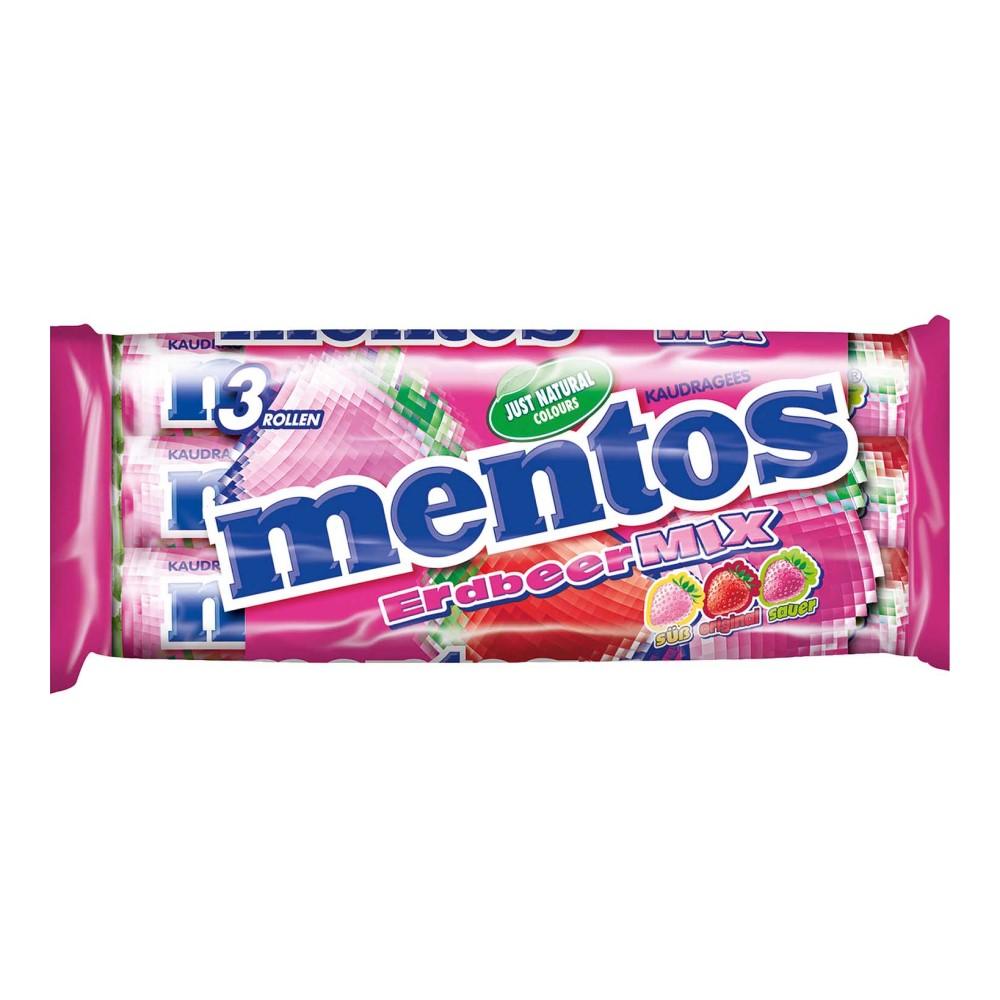 Mentos Three Flavors Strawberry Mix 112G