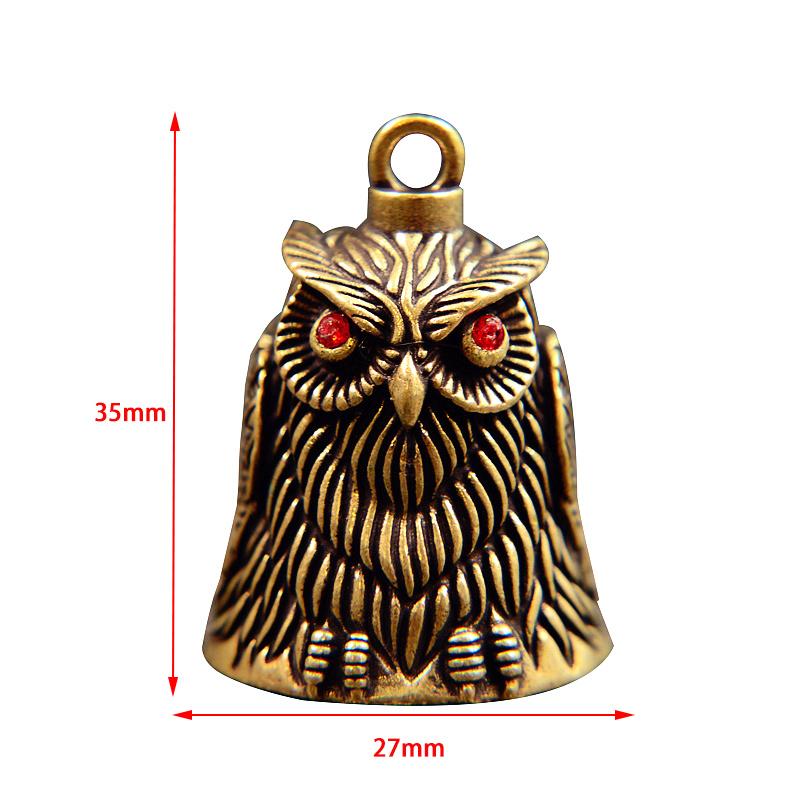 Винтажный брелок-колокольчик в виде совы, латунный колокольчик, брелок для автомобиля, кулон, маленький кулон, подарок для мужчин и женщин, бронзовый колокольчик по фэн-шуй