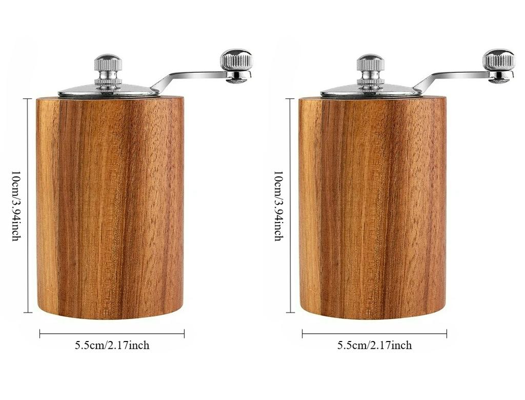 Pepper Mill Set, Manual Pepper Mills, Classical Hand Shake Wooden Pepper Grinder Set or Salt Grinder,Enjoy Fresh Ground spices