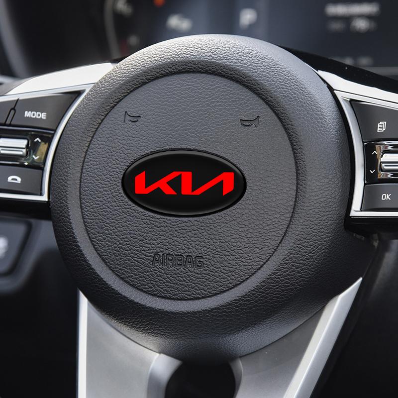 AADU1 1PCS Car Steering Wheel Center Sticker For Kia K2 K3 K5 Rio Soul Sportage Car Interior Stickers Decoration Accessories
