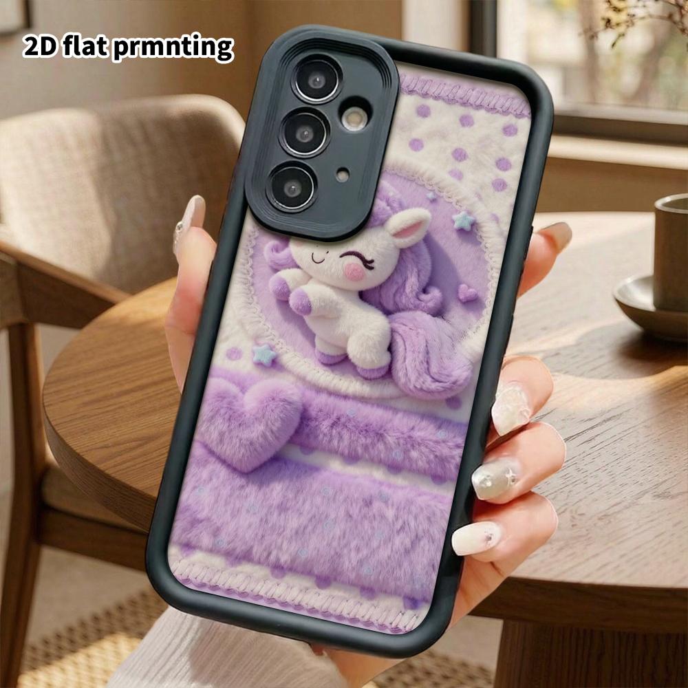 Phone Case: 2D flat, fits Samsung Galaxy A34 A35 M05 M06 S20 S22 S21 FE Plus 5G, purple unicorn, perfect holiday gift for Christmas and Halloween