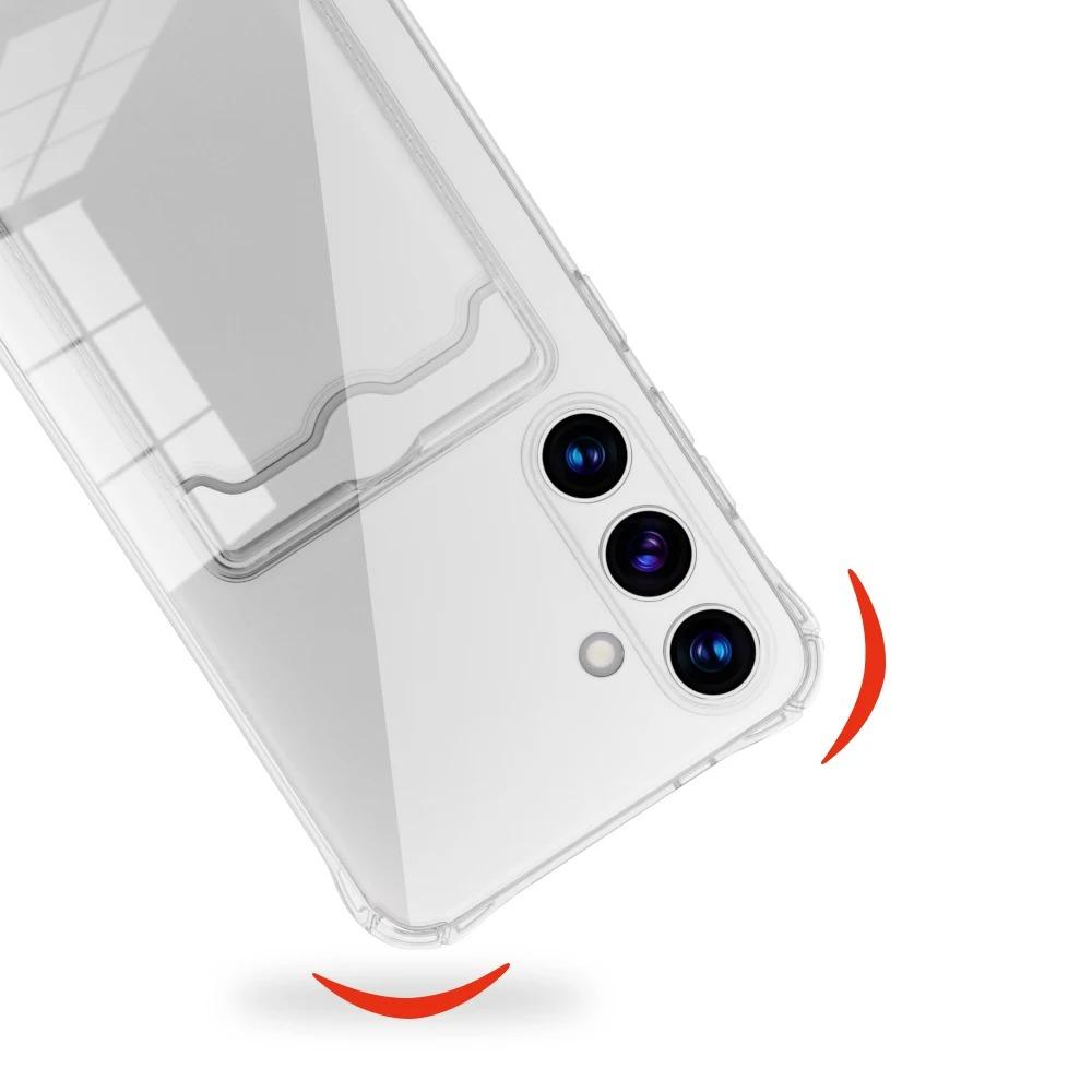 Прозрачный силиконовый чехол со слотом для карты для S26 Ultra Для Samsung Galaxy S26 S25 Edge S24 S23 S22 S21 Note 20 Ultra Защитная крышка