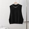 Vest Female Round Neck Design Sense Knitted Tank Women Korean Edition Foreign Loose and Versatile Outwear Vest Female