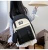 Four-Piece Backpack Set Student School Bag Women's Large Capacity Backpack Color Block Campus Backpack