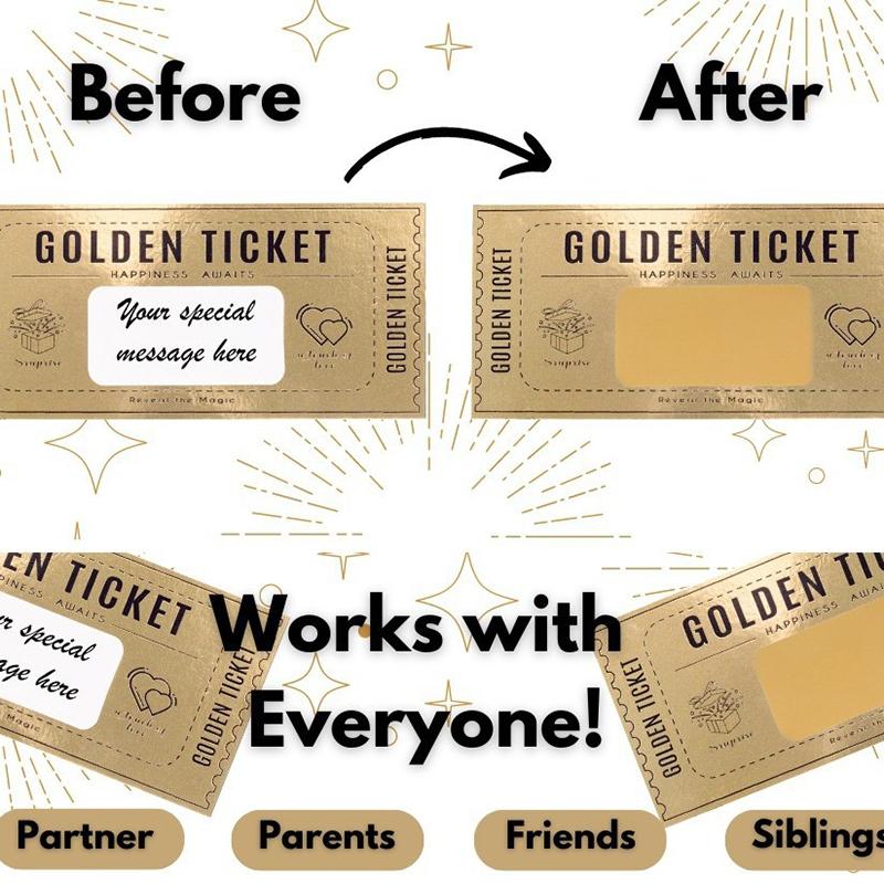 1 комплект Deluxe Golden Ticket Surprise Scratch Off Card Christmas Surprise Reveal Card Scratch Off Ticket Surprise Gift Raffle Gift
