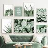 White Tulip Succulents Monstera Plant Wall Art Canvas Painting Nordic Posters And Prints Wall Pictures For Living Room Decor