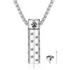 MOROTOLE Dog Urn Necklaces For Ashes Paw Print Ashes Urn Pendant Necklace Cylinder Cremation Necklace For Pet Ashes Urn Necklace For Puppy Pet