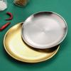 Set of 4 Elegant Meal Dish Set 304Stainless Steel Serving Plates Dinner Plate Suitable for Entertaining and Daily Use