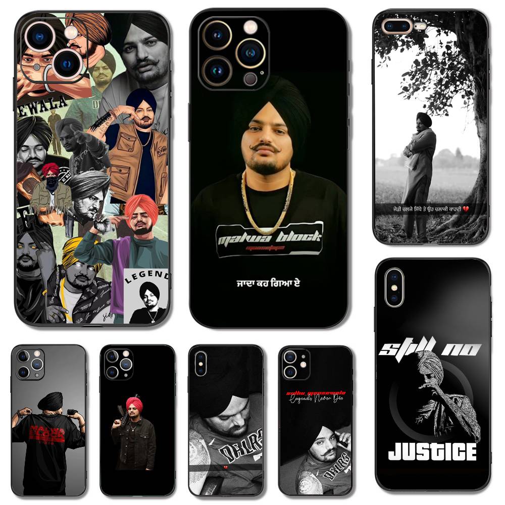 Indian Rapper Sidhu Moose Wala Phone Case For iPhone 17 16,15,14,13,12,11,Pro,XS,Max,XR,Plus,Mini Soft Silicone Black Shockproof