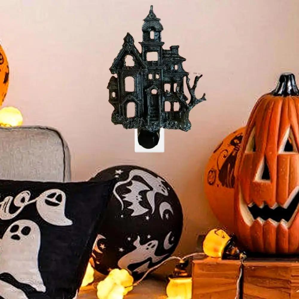 Indoor Decorations Ghost Flickering Nightlight Halloween Lighting Plug In Night Light LED Faux Fire Ghost Lamp
