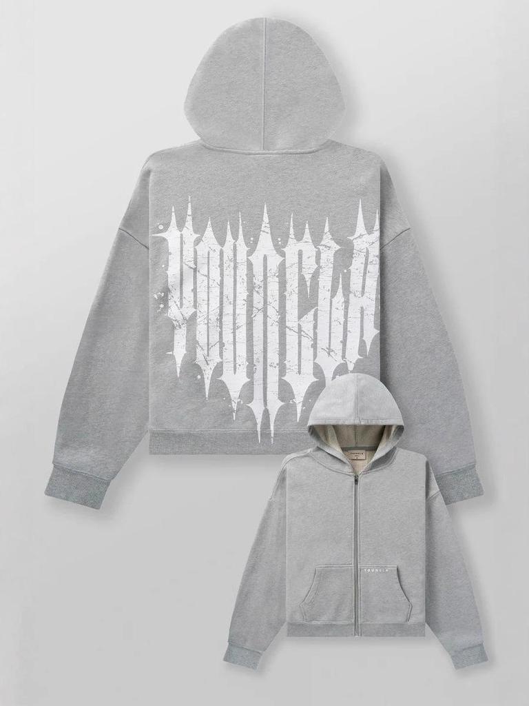 Мужская толстовка-кардиган на молнии в американском стиле YOUNGLA для бега и фитнеса