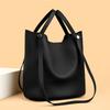 Leather Bucket Bag First Layer Cowhide Shoulder Women'S Bag Mother And Child Bag Large Capacity Messenger Bag Fashionable And Simple