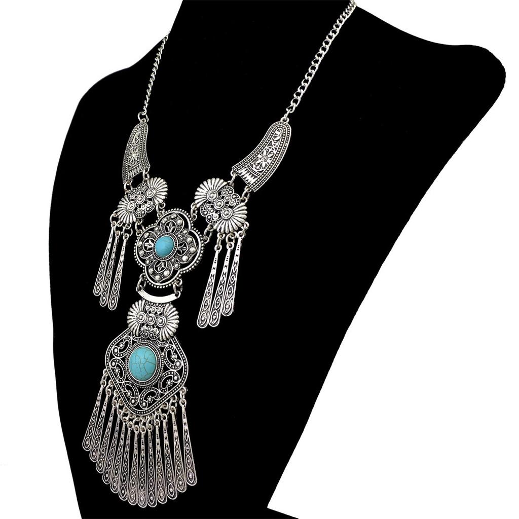 Ожерелья с кисточками для женщин в стиле бохо, этнические геометрические украшения с кристаллами AVE